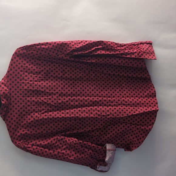 New With Tags New York & Company Red Polka Dot Blouse Vintage Vibe Size Large - Picture 12 of 12